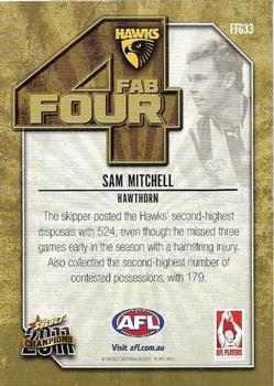 2011 Select AFL Champions - Fab Four Gold #FFG33 Sam Mitchell Back